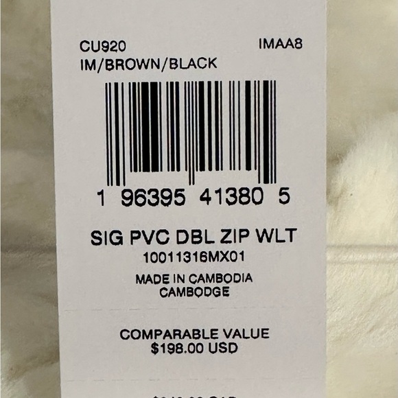 NWT Coach Double Zipper Wristlet Wallet Signature Canvas CU920 Brown Black - Picture 6 of 13